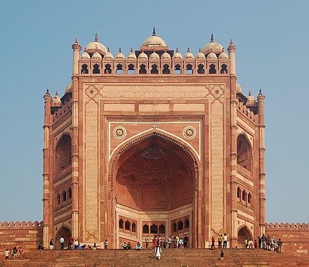 Buland Darwaza, Agra was built by Akbar the Great to commemorate his victory.