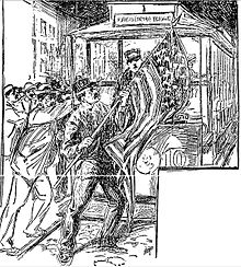 Artist's conception of the "Federal Street Riot". Federal Street Riot of 1905.jpg