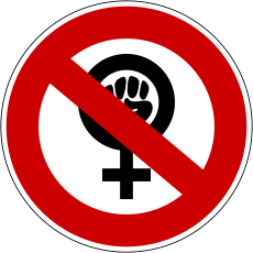 Feminismussymbol im Verbotsschild.svg