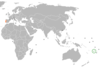 Location map for Fiji and Portugal.