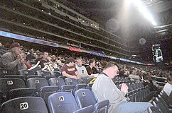 Looking from section 111 towards press box and club suites.