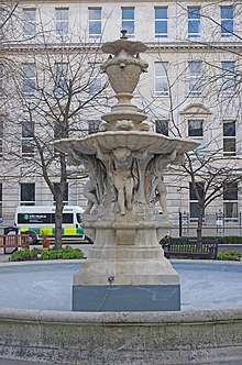 Fountain in the quadrangle of St Bartholomew's Hospital Fountain, St Bartholomews Hospital (geograph 4399535).jpg
