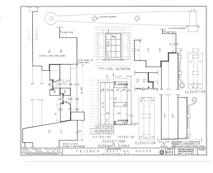 File:Friends' Meeting House, Shore Road, West side (State Route 9), Seaville, Cape May County, NJ HABS NJ,5-SEAV.V,1- (sheet 7 of 9).tif