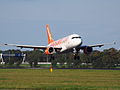 G-EZDO easyJet Airbus A319-111 - cn 3634 landing at Schiphol pic1.JPG