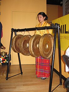 Traditionally, women were only ones allowed to play the gandingan Gandingan 06.jpg