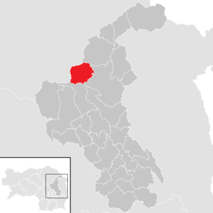 Lage der Gemeinde Gasen im Bezirk Weiz (anklickbare Karte)