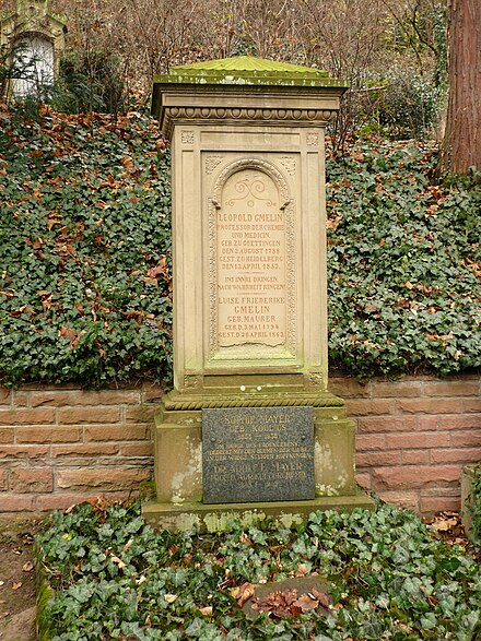 Leopold Gmelin's grave on the Mountain Cemetery in Heidelberg in the Dept. E