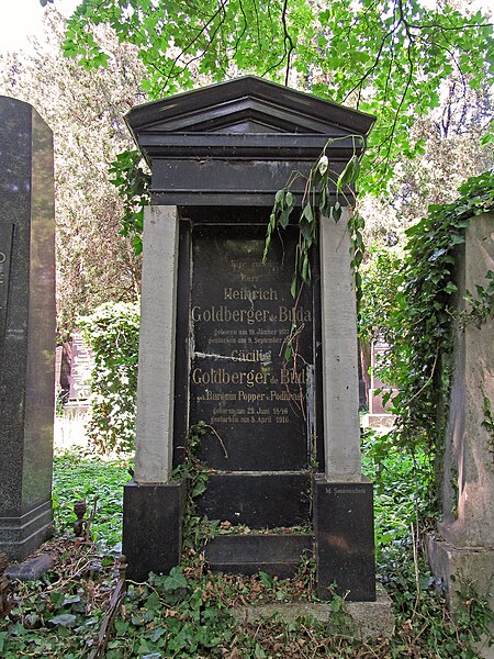 File:Grave of Heinrich Goldberger de Buda and his wife Cäcilie (née Popper von Podhragy), Vienna, 2016.jpg