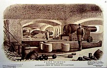 The Gun battery at Fort Sumter responsible for the Keokuk's sinking Gun battery, Fort Sumter (13147754703).jpg