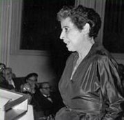Photo of Hannah Arendt lecturing in Germany, 1955