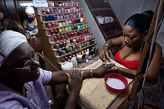 Beauty and nail polish salon. Havana (La Habana), Cuba