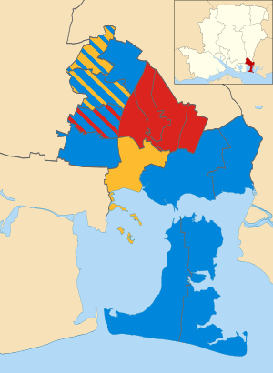 Havant UK Kommunalwahlen 2002 map.svg