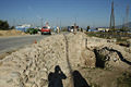 View along the line of the wall showing rubble core.