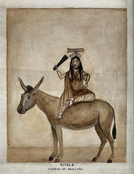 File:Indian goddess Sitala seated on a donkey Wellcome V0050537.jpg