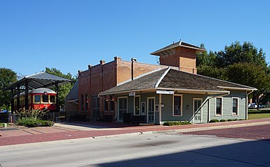 The exterior of the Interurban Railway Museum in Plano, Texas