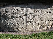 Megalithic art on one of the kerbstones.