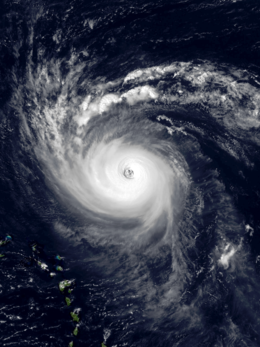 Satellite image of Hurricane Isabel at peak intensity on September 12
