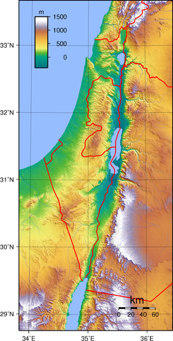 Harta topografică a Israelului