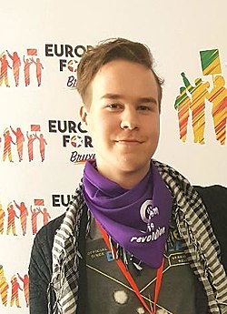 Jiri Mäntysalo Euroopan vasemmiston järjestämässä European Forumissa Brysselissä marraskuussa 2019.