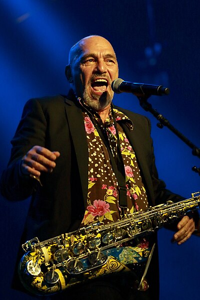 Joe Camilleri performs with the Black Sorrows at Byron Bay Bluesfest, April 2014.