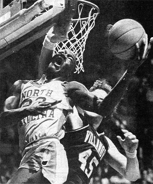 Michael Jordan in action v the Villanova Wildcats, March 1982