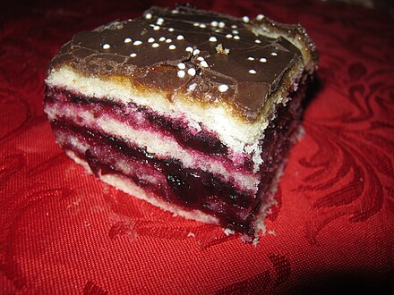 In Lithuanian cuisine, Juodųjų serbentų pyragas, or blackcurrant pie, is a popular dessert.