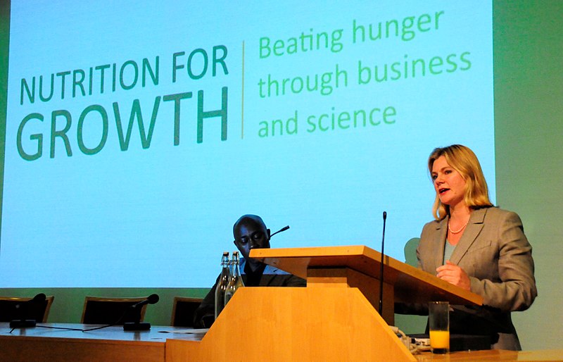 File:Justine Greening speaking at the Royal Society on the eve of Nutrition for Growth (8979570625).jpg