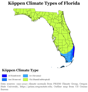 <span class="mw-page-title-main">Climate of Florida</span> Climate