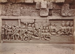 KITLV 103684 - Kassian Céphas - Bas-relief at Borobudur near Magelang - 1890-1891.tif