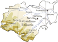 Map of Kabardino-Balkaria (Кабардино-Балкарская Республика/Къэбэрдей-Балъкъэр Республикэ/Къабарты-Малкъар Республика