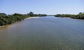 View from the bridge of State Highway 67 near Karamea towards the lake