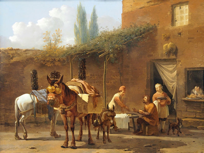 File:Karel Dujardin Muleteers at an Inn.jpg