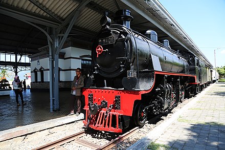 An active steam loco in Ambarawa railway museum