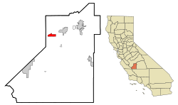 Местоположение в окръг Кингс и американския щат Калифорния