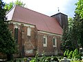 Church with cemetery, field stone wall, grave grille (grave site IF Behrend 1824), three iron crosses 19th century, five grave slabs Fam. Hagenow 18th / 19th century.  Brandt tombstone 1941/43