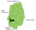 Location Map of Kitakami in Iwate Prefecture