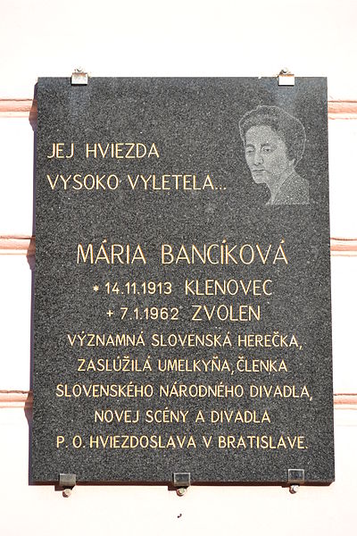 File:Klenovec - Mária Bancíková - pam. tab.jpg