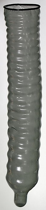 A ribbed condom