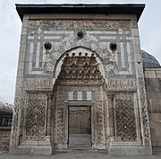 Entrance portal of the Karatay Madrasa in Konya (c. 1251), with muqarnas and ablaq decoration