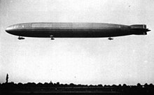 monochrome picture of an airship