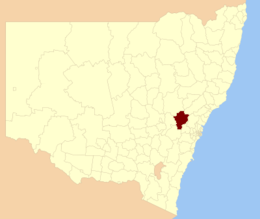 Ville de Lithgow - Carte