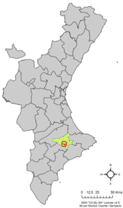 Localização do município de Gorga na Comunidade Valenciana