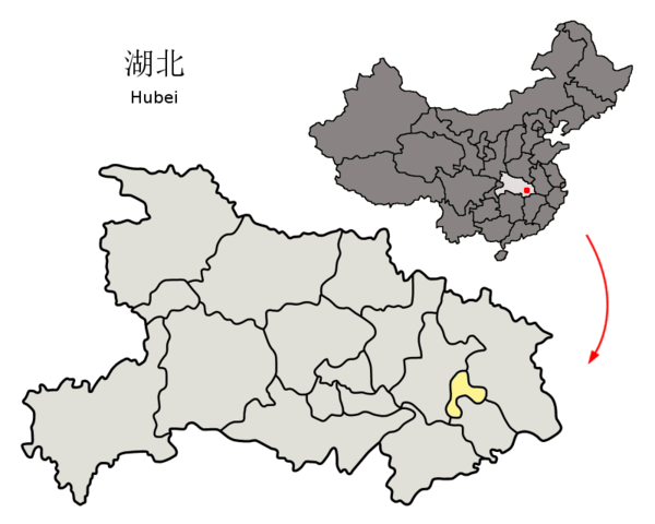 Location in Hubei and the PRC