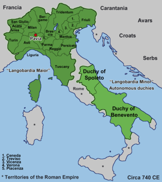<span class="mw-page-title-main">Kingdom of the Lombards</span> 568–774 state in the Italian Peninsula