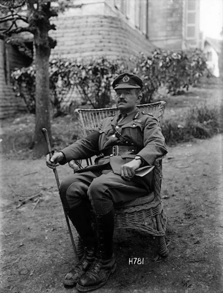 Major General Andrew Hamilton Russell, seen here at divisional headquarters on 21 May 1918, commanded the New Zealand Division for the duration of the