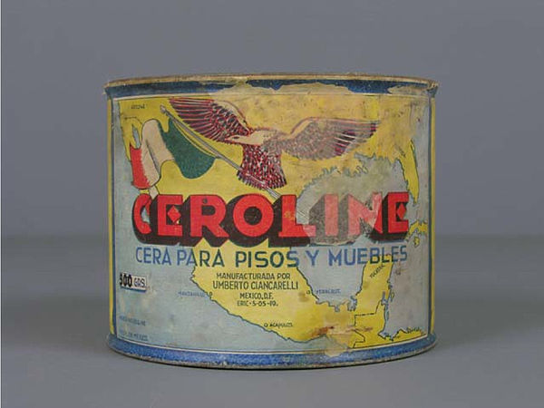 Ceroline brand wax for floors and furniture, first half of 20th century. From the Museo del Objeto del Objeto collection