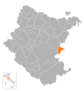 Lage von Monterchi in der Provinz Arezzo