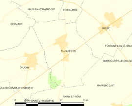 Mapa obce Fluquières