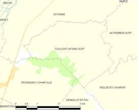 Mapa obce Toulis-et-Attencourt
