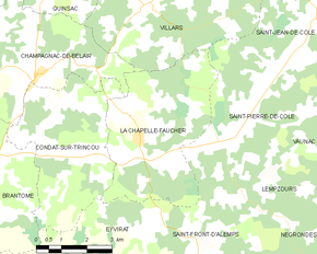 Poziția localității La Chapelle-Faucher